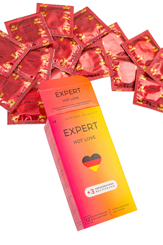 Фото  Презервативы EXPERT Hot Love, с разогревающим эффектом, 15 шт