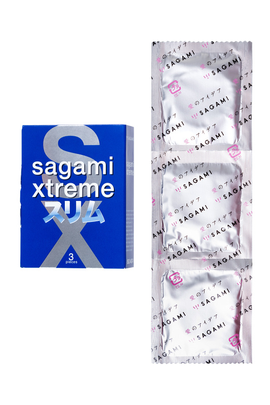 Фото Sagami, Япония Презервативы Sagami, extreme, feel fit, гладкие, 19 см, 5,1 см, 3 шт.