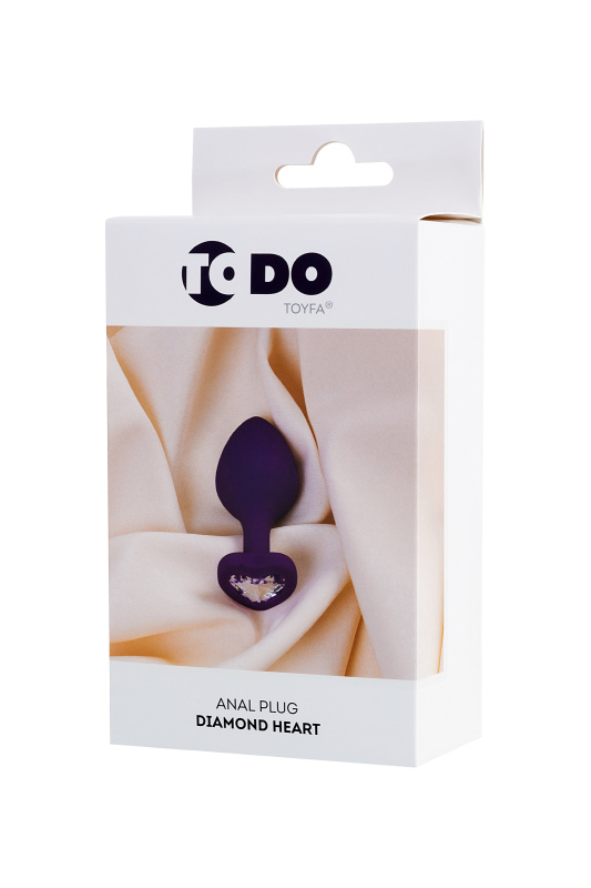 Изображение ToDo by Toyfa Анальная втулка ToDo by Toyfa Diamond Heart, силикон, фиолетовый, 8 см, Ø 3,5 см