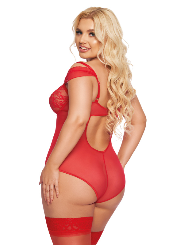 Фото SoftLine Collection, Польша Боди SoftLine Collection Dora, красный, XXL