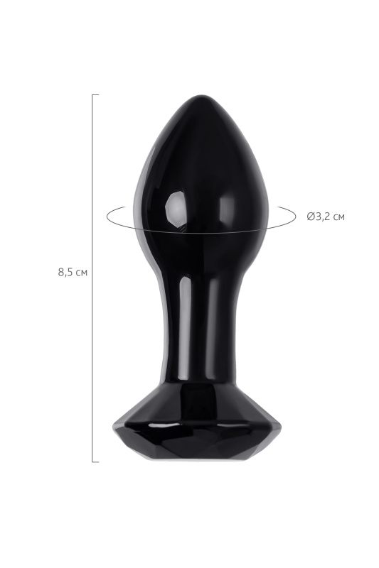 Фото Sexus Glass Анальная втулка Sexus Glass, стекло, черная, 8,5 см