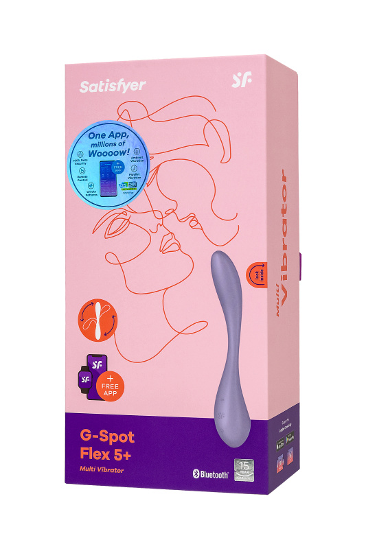 Фото Satisfyer, Германия Стимулятор точки G с фиксацией формы Satisfyer G-Spot Flex 5 Connect App, сиреневый, 19,6 см