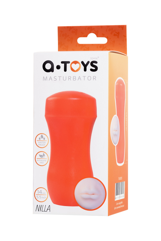 Изображение A-toys by TOYFA Мастурбатор A-Toys by TOYFA Nilla, рот, TPE, оранжевый, 14 см