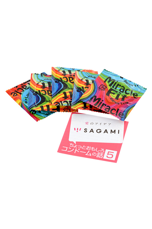 Изображение Sagami, Япония Презервативы Sagami, miracle fit, латекс, 18,5 см, 5,2 см, 5 шт.