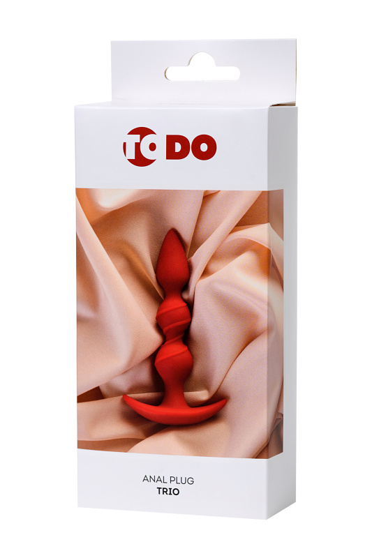 Фото ToDo by Toyfa Анальная втулка ToDo by Toyfa Trio, силикон, красная, 16 см, Ø 3,3 см