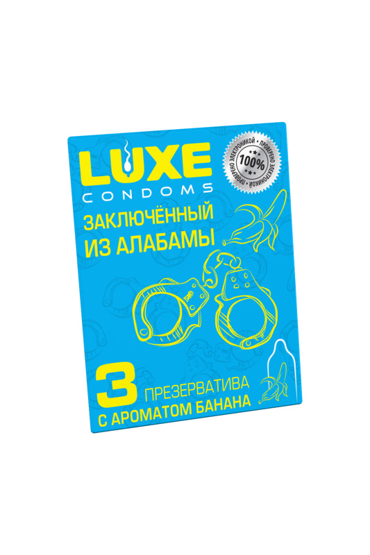 Изображение Luxe Презервативы Luxe, конверт «Заключенный из Алабамы», латекс, банан, 18 см, 5,2 см, 3 шт.