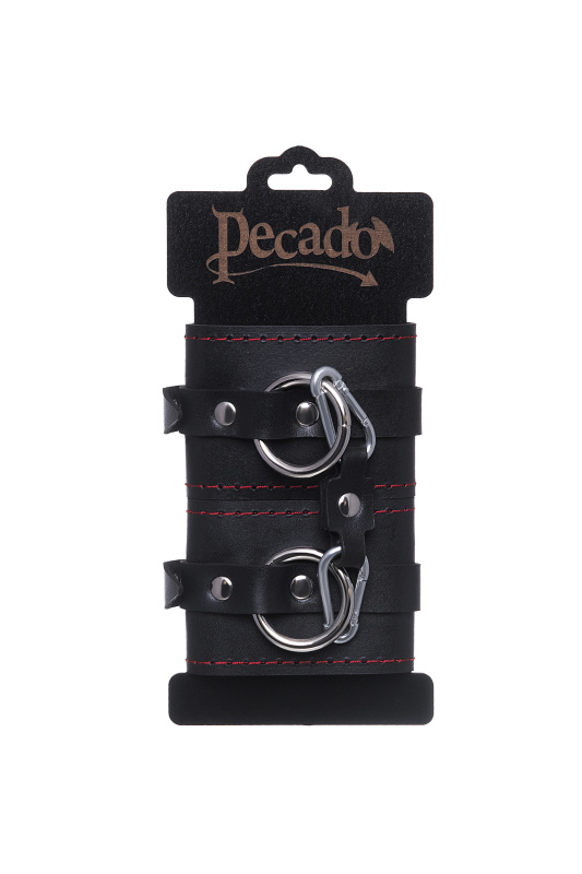 PECADO B.D.S.M Наручники однослойные с контрастной строчкой Pecado BDSM, натуральная кожа, черные — купить в Минске Изображение PECADO B.D.S.M Наручники однослойные с контрастной строчкой Pecado BDSM, натуральная кожа, черные