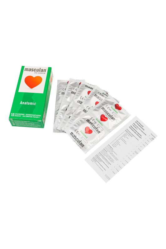 Фото Masculan Презервативы Masculan, Anatomic №10, анатомической формы, 5,3 см, 18,5 см, 10 шт