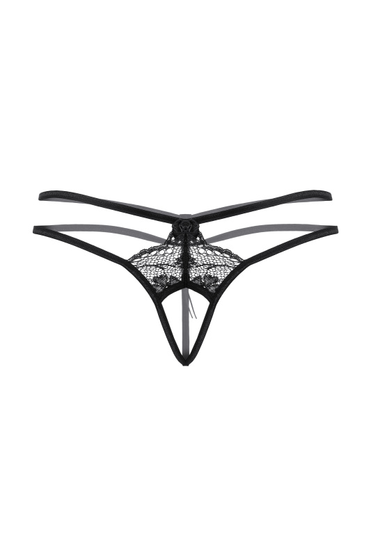 Изображение SoftLine Collection, Польша Стринги открытые с двойной резинкой SoftLine Collection, черный, S/L