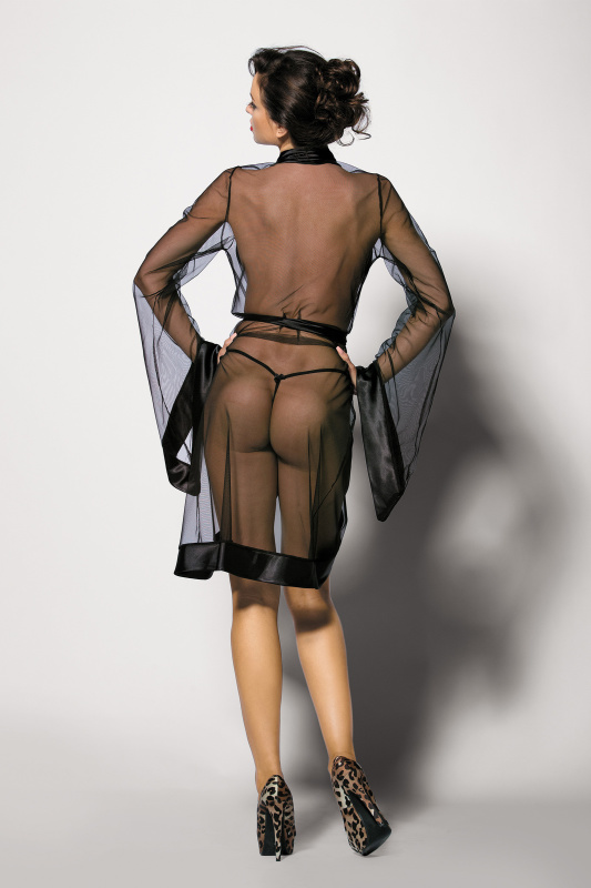 Фото ANAIS-APPAREL LUXURY LINGERIE (Польша) Пеньюар Angels Never Sin Anthis и стринги, черные, S