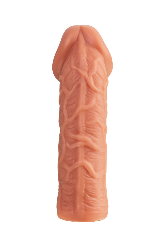 Фото KOKOS Насадка реалистичная KOKOS PENIS SLEEVE с дополнительной стимуляцией, TPE, телесная, 16.5 см