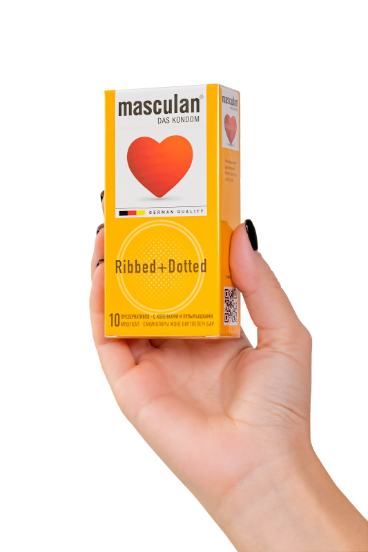 Изображение Masculan Презервативы Masculan, сlassic 3, doty, латекс, кольца, точечные, розовые, 19 см, 5,3 см, 10 шт.