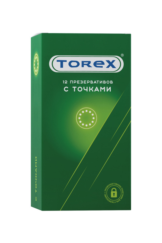 Изображение Torex Презервативы Torex, точечные, латекс, 18,5 см, 5,4 см, 12 шт.