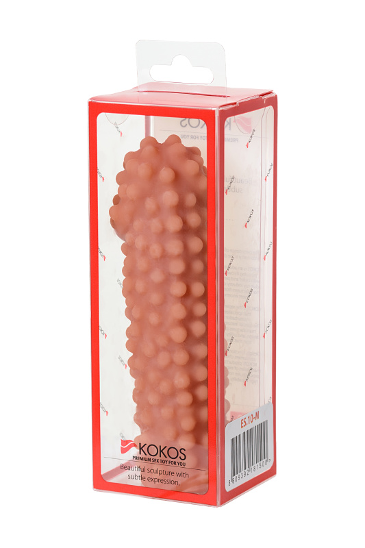 Изображение KOKOS Насадка реалистичная KOKOS EXTREME SLEEVE 10-M с дополнительной стимуляцией, TPE, телесная, 15.8 см