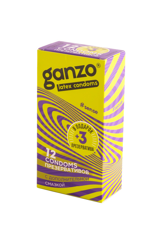 Изображение GANZO Презервативы Ganzo, sense, ультратонкие, латекс, 18 см, 5,2 см, 15 шт.