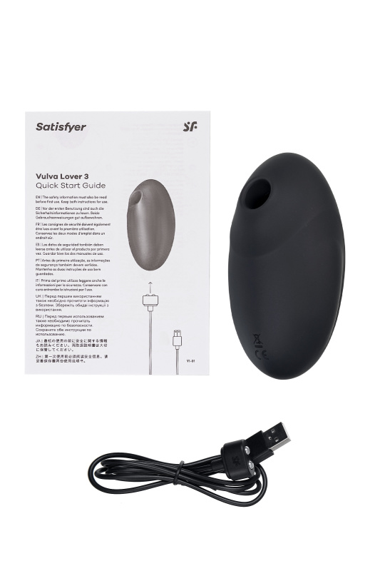 Изображение Satisfyer, Германия Вакуум-волновой стимулятор клитора с вибрацией Satisfyer Vulva Lover 3, силикон, чёрный, 11 см