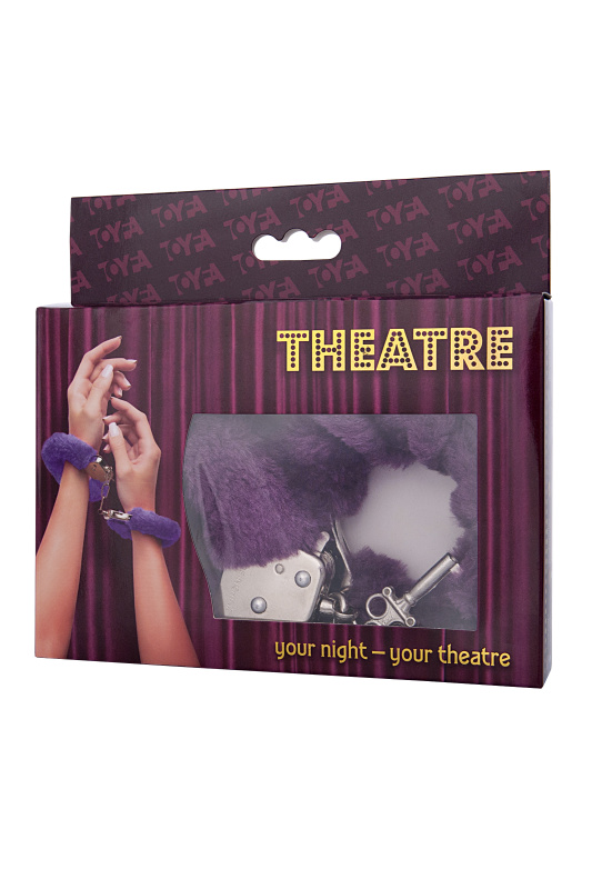 Изображение Theatre by TOYFA Наручники TOYFA Theatre, меховые, фиолетовые, 28 см.