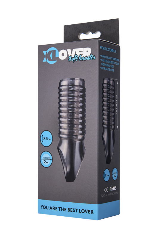 Фото XLover by TOYFA Насадка ToyFa XLover, для увеличения размера,TPE, черная прозрачная,  11 см