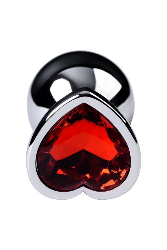 Изображение Metal by TOYFA Анальная втулка Metal by TOYFA, металл, серебряная, с красным кристаллом, 7 см, Ø 2,7 см, 50 г