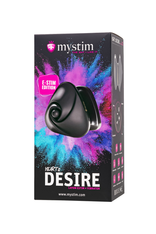 Изображение MYSTIM Вибратор Mystim Heart ́s Desire с электростимуляцией, силикон, черный, 6,7 см