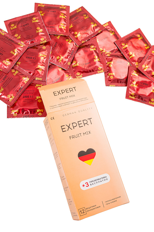 Изображение  Презервативы EXPERT Fruit Mix, фруктовые ароматизированные, 15 шт