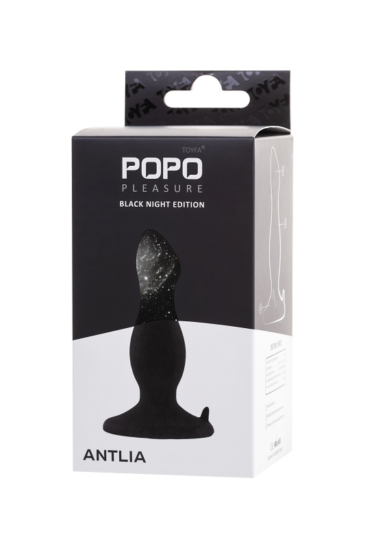 Изображение POPO Pleasure by TOYFA Анальная втулка POPO Pleasure by TOYFA Antlia, силиконовая, черная,10,5 см