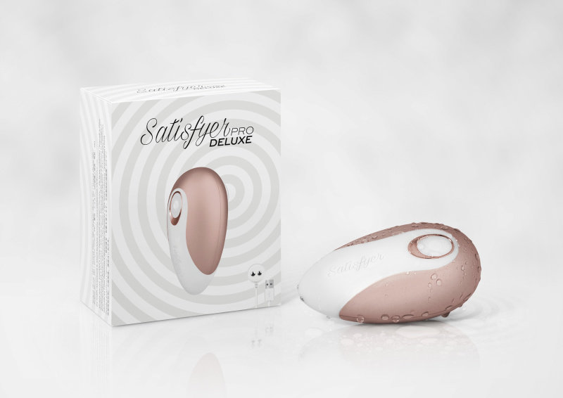 Фото Satisfyer, Германия Вакуум-волновой бесконтактный стимулятор клитора Satisfyer Pro Deluxe NG, силикон, розовый, 11 см.