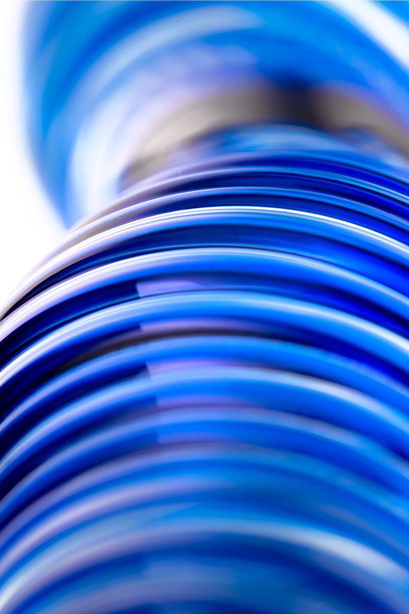Фото Sexus Glass Двусторонний фаллоимитатор Sexus Glass, стекло, синий, 17 см