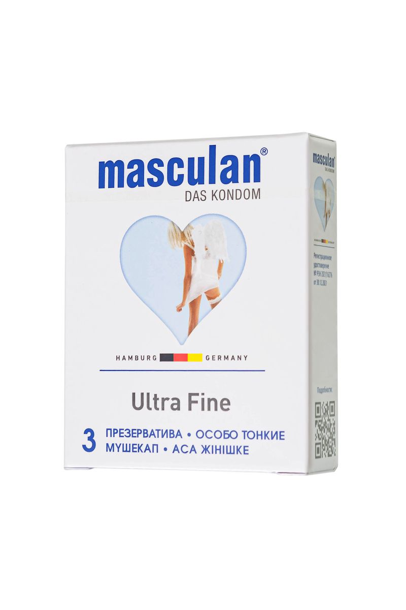Фото Masculan Презервативы Masculan, ultra 2, особо тонкие, 19 см, 5,3 см, 3 шт.( Ultra Fine № 3)