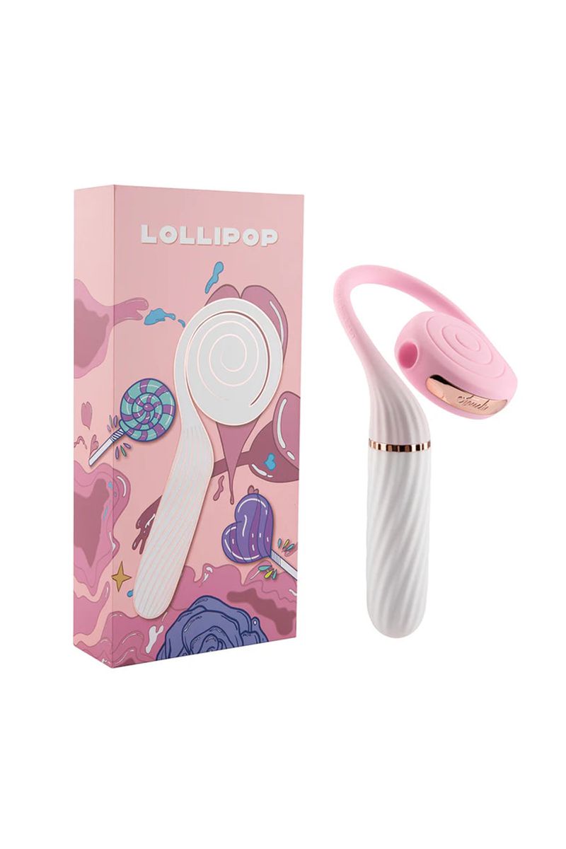 Вибратор с вакуумным стимулятором OTOUCH Lollipop Dual Stimulation, силикон, бело-розовый, 20 см — купить в Минске Фото Вибратор с вакуумным стимулятором OTOUCH Lollipop Dual Stimulation, силикон, бело-розовый, 20 см