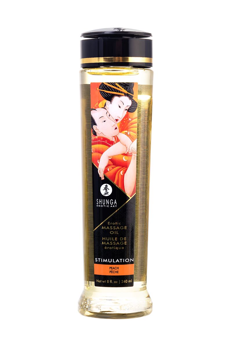Фото Shunga, Канада Масло массажное для тела Shunga «Активный персик» (Stimulation. Peach), 240 мл.