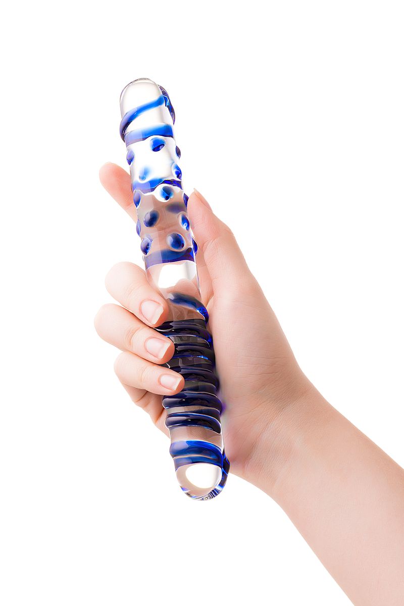 Изображение Sexus Glass Двусторонний фаллоимитатор Sexus Glass, стекло, прозрачный, 22 см