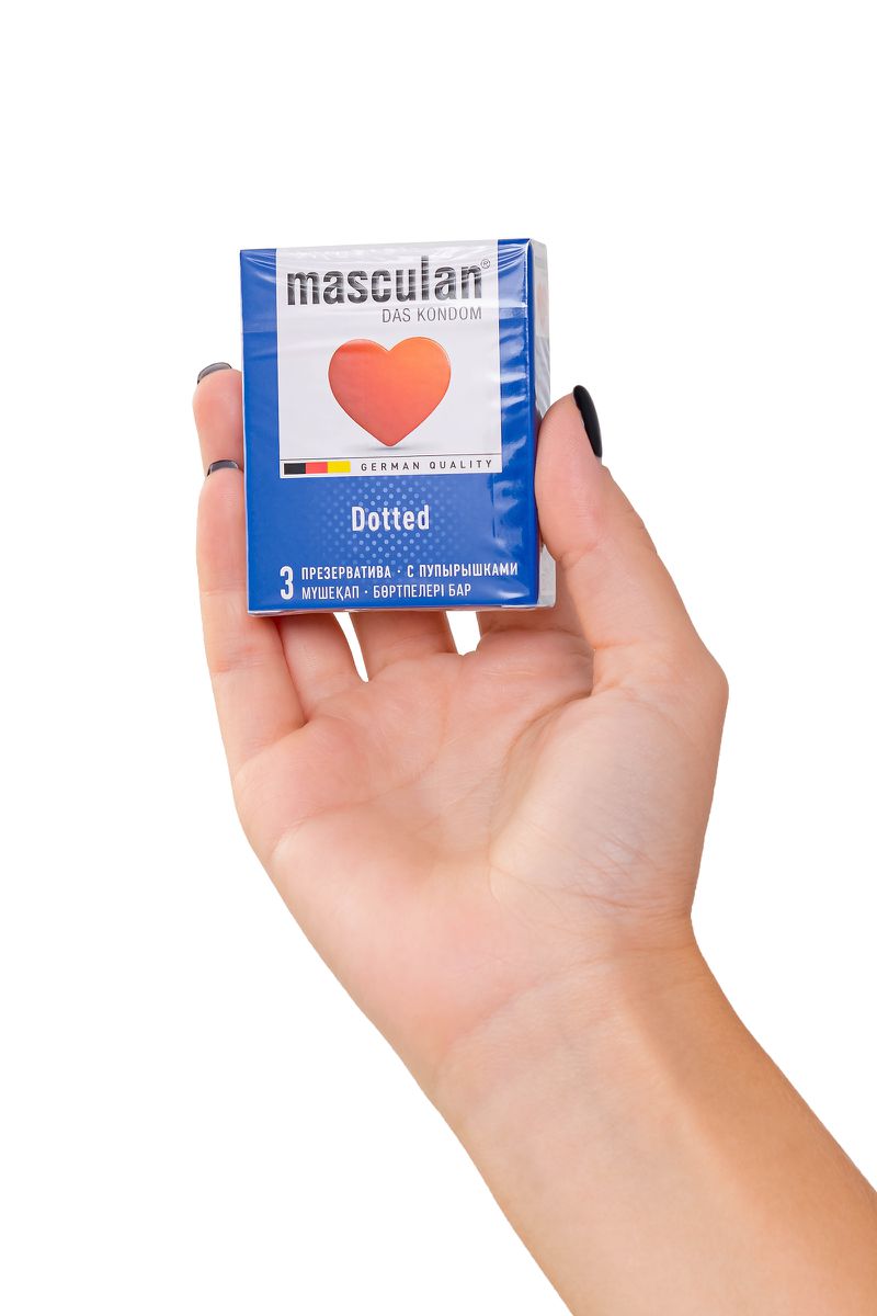 Изображение Masculan Презервативы Masculan, сlassic 2, doty, латекс, точечные, розовые, 19 см, 5,3 см, 3 шт.