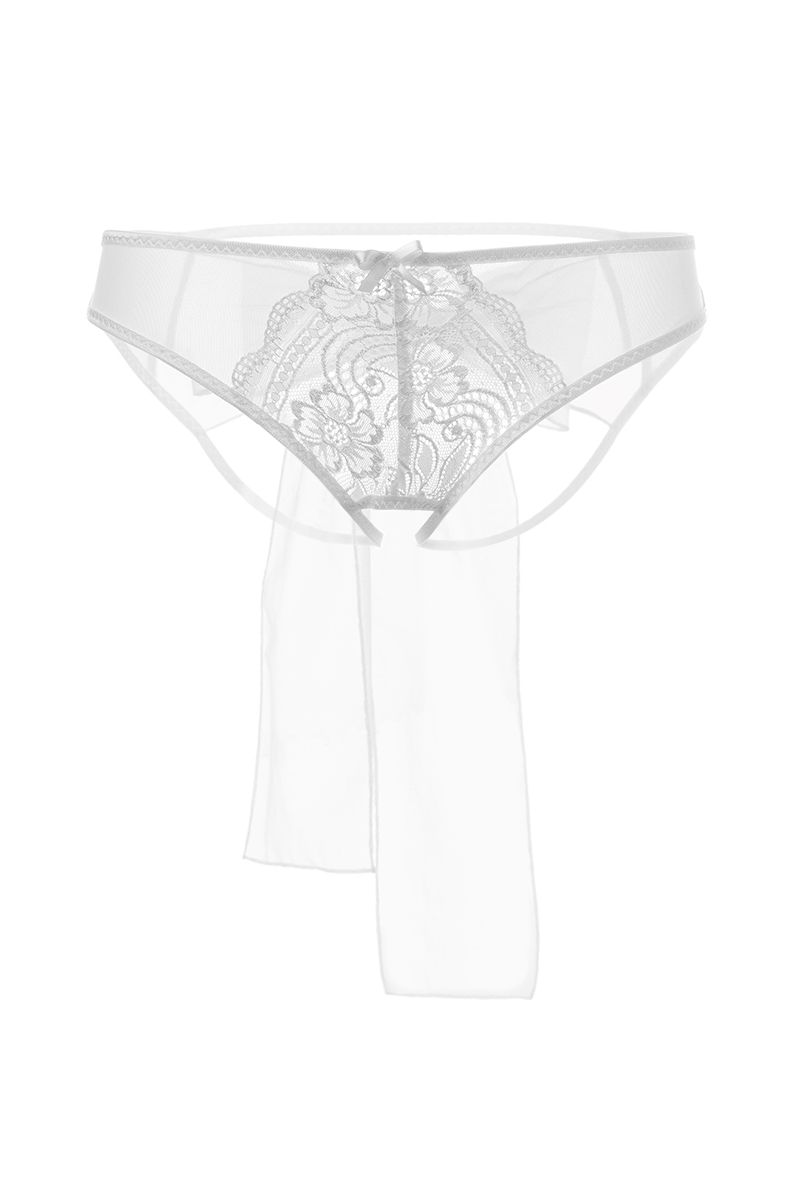 Erolanta Lingerie Эротические трусики с бантом Erolanta Mia, белый (42-44) в пакете