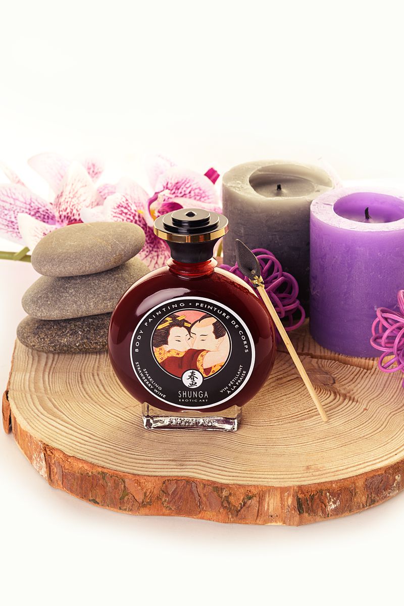 Изображение Shunga, Канада Декоративная крем-краска для тела Shunga«Игристое клубничное вино»(Sparkling Strawberry Wine) 100 мл