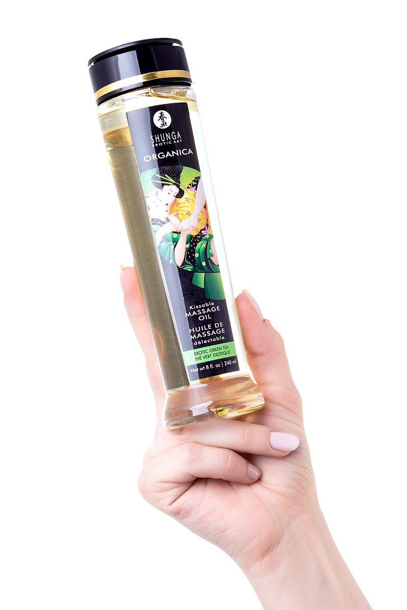 Фото Shunga, Канада Масло массажное Shunga Organica «Зелёный чай» (Exotic Green Tea), 240 мл