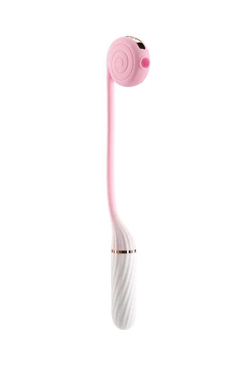 Вибратор с вакуумным стимулятором OTOUCH Lollipop Dual Stimulation, силикон, бело-розовый, 20 см — купить в Минске Фото Вибратор с вакуумным стимулятором OTOUCH Lollipop Dual Stimulation, силикон, бело-розовый, 20 см