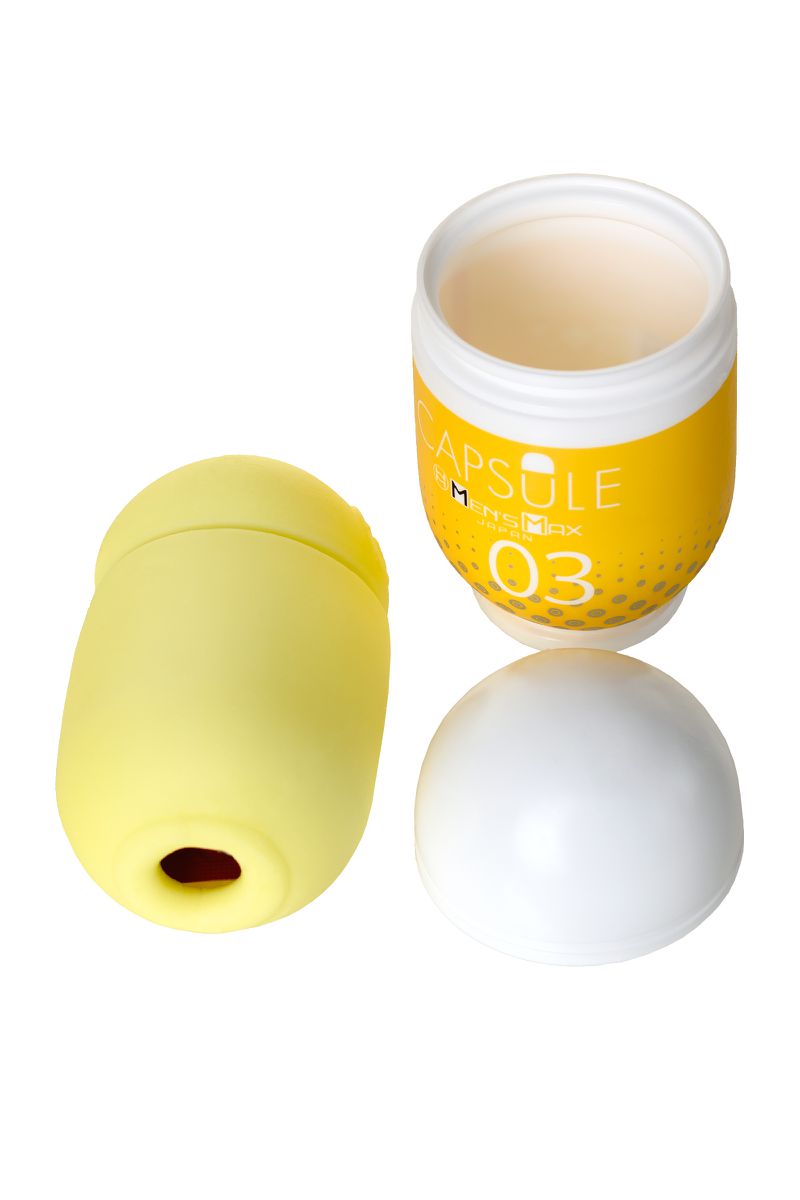 Фото MensMax Мастурбатор нереалистичный MensMax CAPSULE 03 Kanoko, TPE, желтый, 8 см