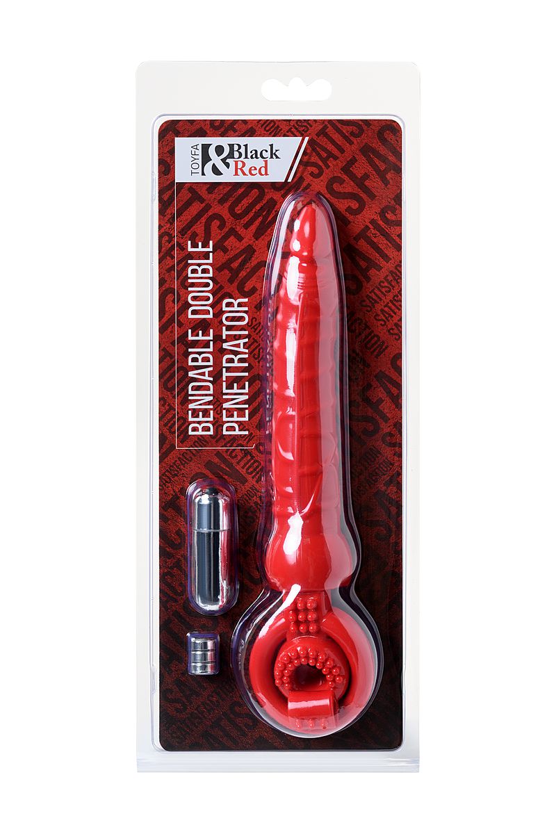 Изображение Black & Red by TOYFA Насадка на пенис Black&Red by TOYFA с вибрацией, PVC, красный, 24 см