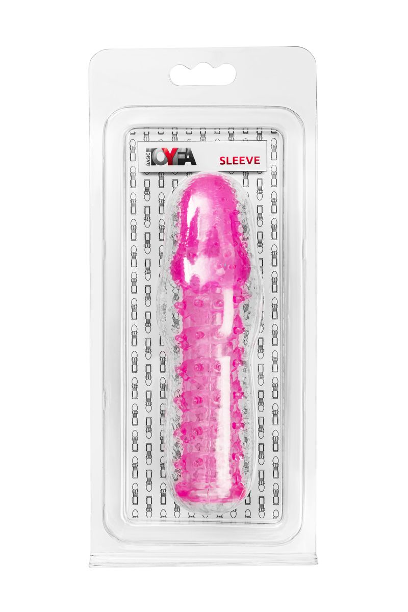 Фото TOYFA Basic Насадка на пенис с ворсинками TOYFA Basic, TPE, розовый, 13,5 см