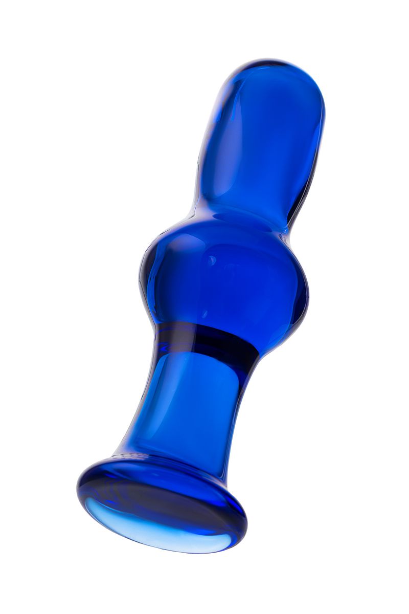 Фото Sexus Glass Анальная втулка Sexus Glass, стекло, синяя, 13,5 см, Ø 4,5 см