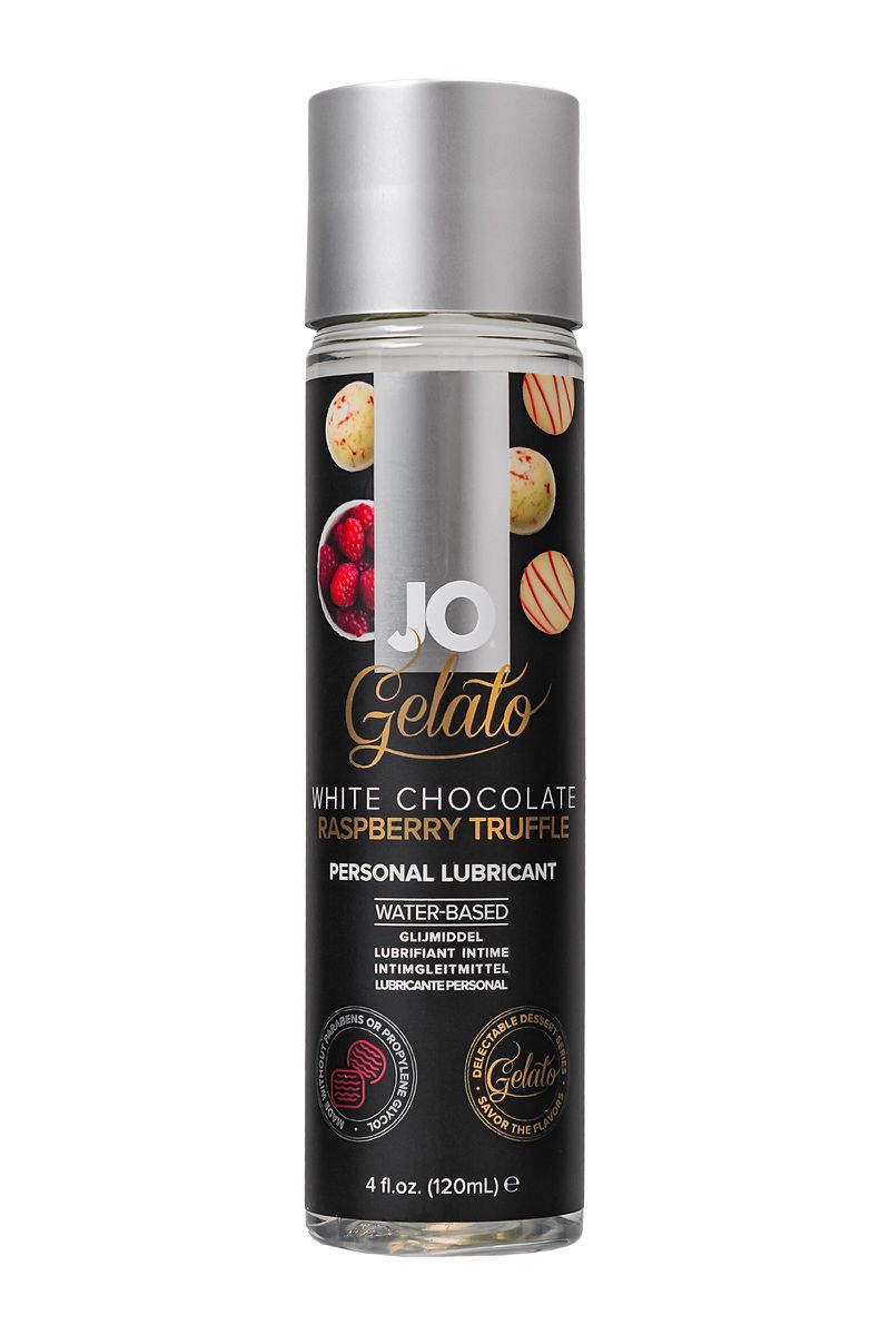 Фото System JO, США Съедобный лубрикант JO Gelato White Chocolate Raspberry Truffle, белый шоколад и малина, 120 мл