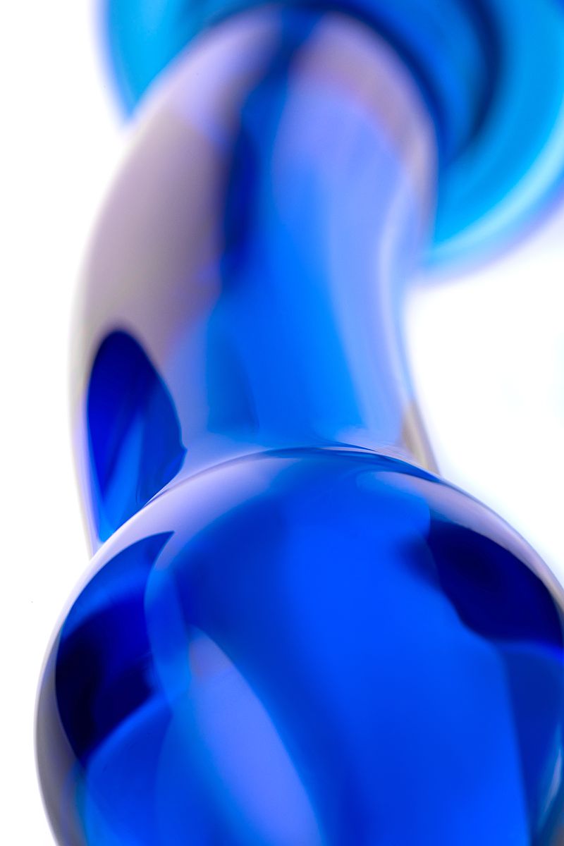 Фото Sexus Glass Двусторонний фаллоимитатор Sexus Glass, стекло, синий, 25 см