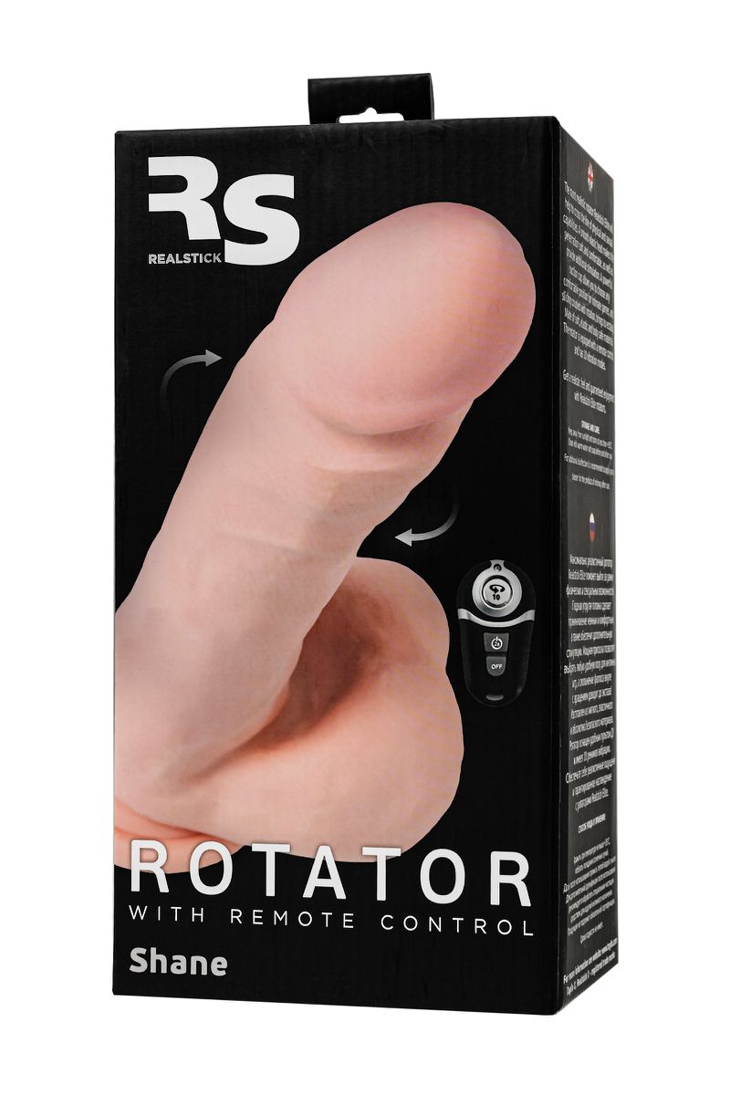 Изображение RealStick Elite by TOYFA Ротатор с пультом ДУ RealStick Elite REMOTE Shane, TPR, телесный, 10 режимов ротации, 22 см