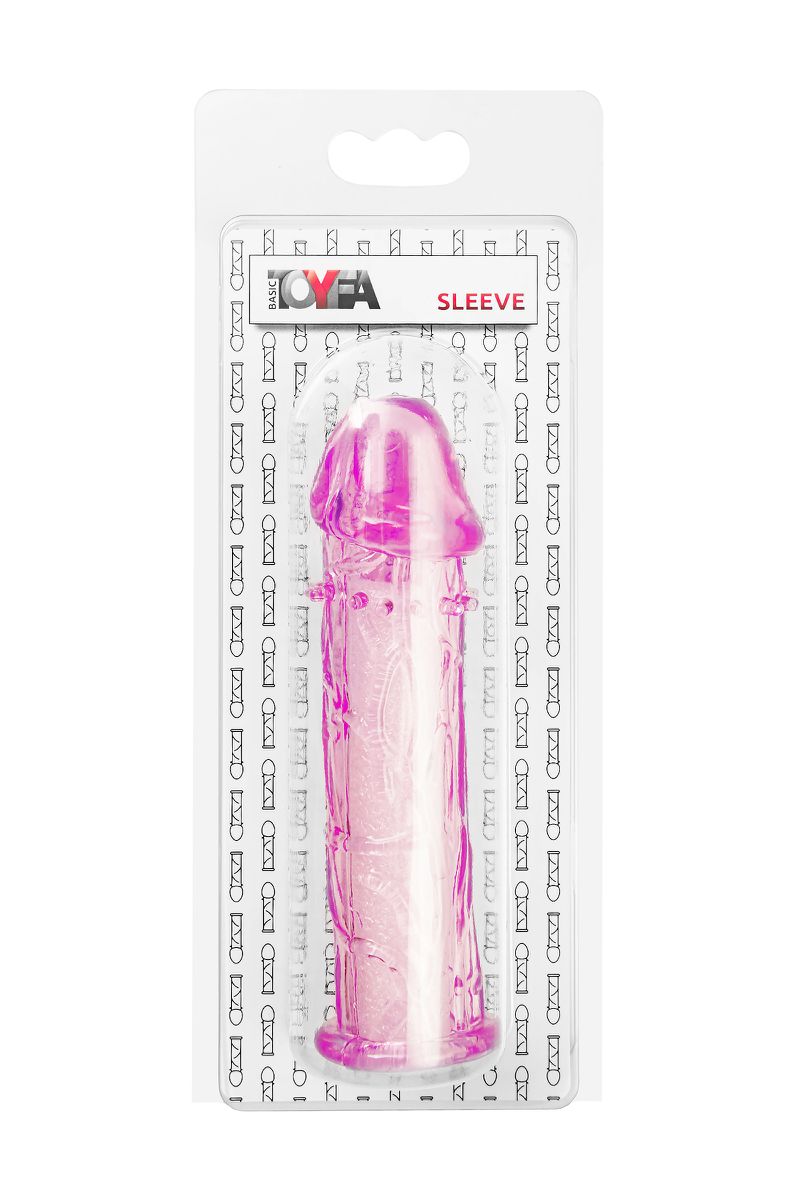 Фото TOYFA Basic Насадка на пенис TOYFA Basic, TPE, розовый, 12,5 см