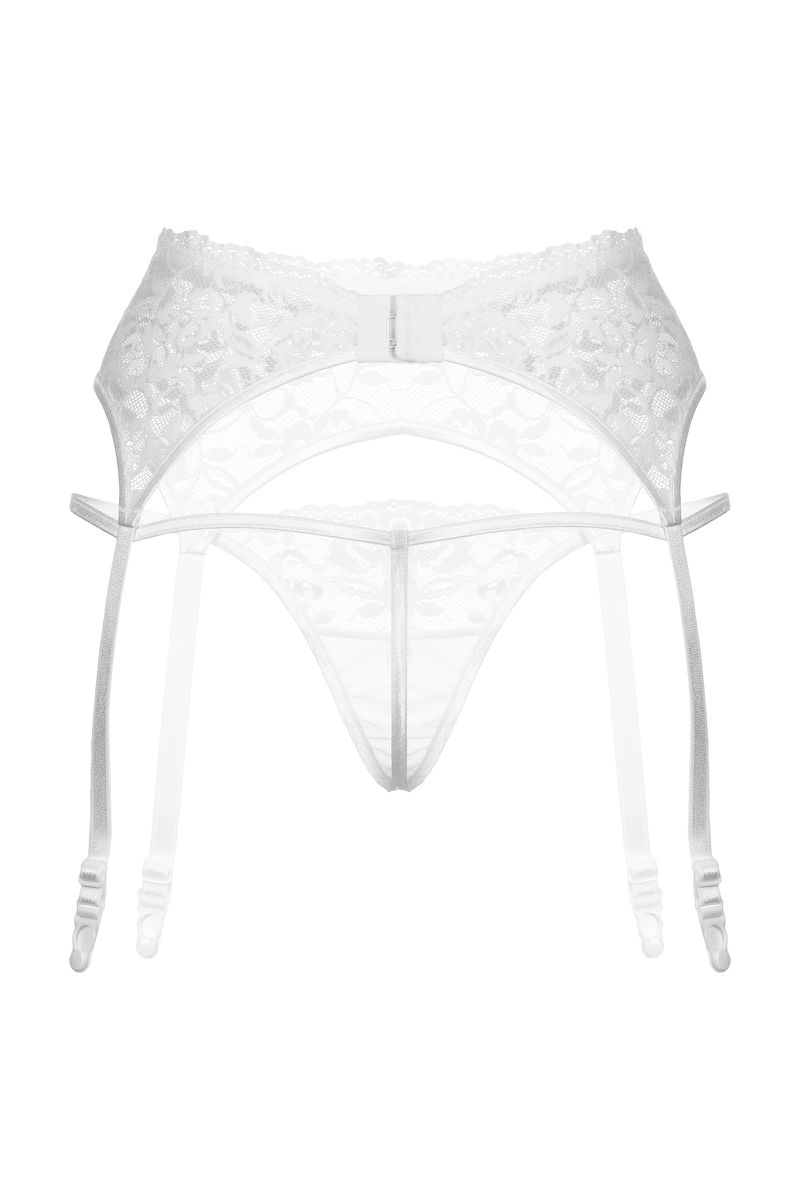 Фото SoftLine Collection, Польша Пояс для чулок и стринги SoftLine Collection кружевные, белый, S/M