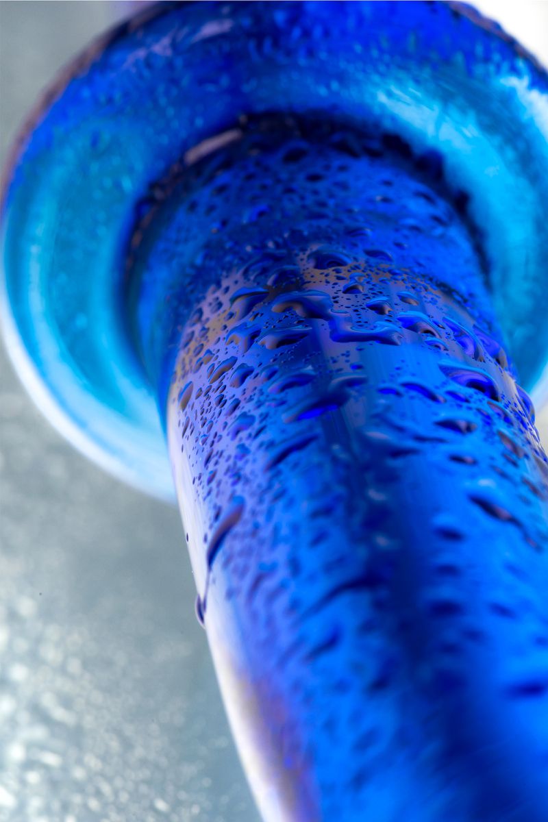 Фото Sexus Glass Двусторонний фаллоимитатор Sexus Glass, стекло, синий, 25 см