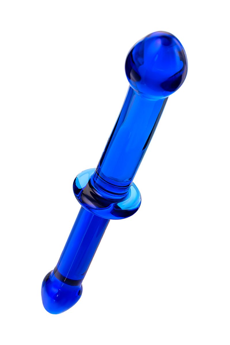 Фото Sexus Glass Двусторонний фаллоимитатор Sexus Glass, стекло, синий, 25 см