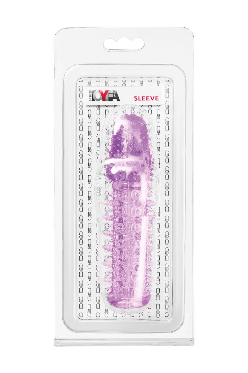 Фото TOYFA Basic Насадка на пенис с ворсинками TOYFA Basic, TPE, фиолетовый, 13,5 см