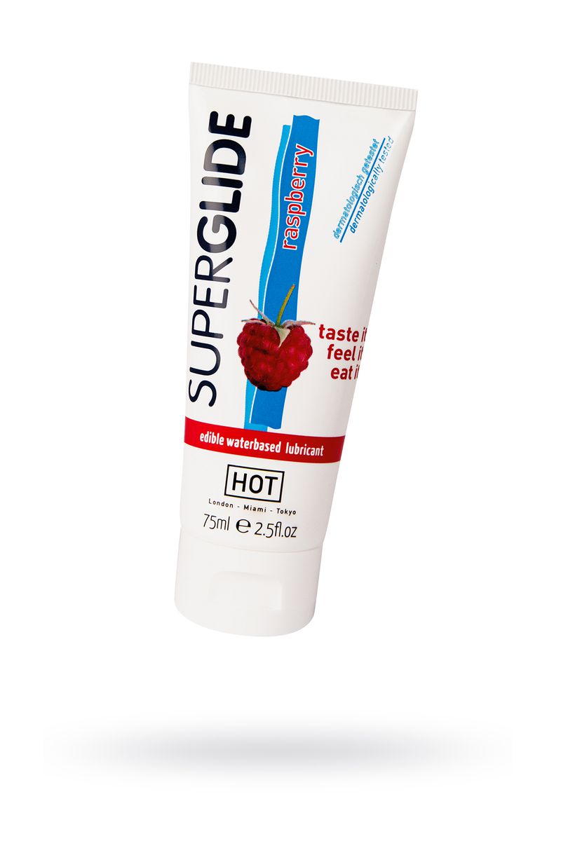 Фото Hot Productions, Австрия Съедобная смазка на водной основе HOT Superglide для орального секса со вкусом малины, 75 мл
